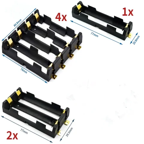 1x 2x 4x 18650 SMT Battery Holder 18650 3.7V Battery Box Storage Case Container Power Bank with Bronze Pins
