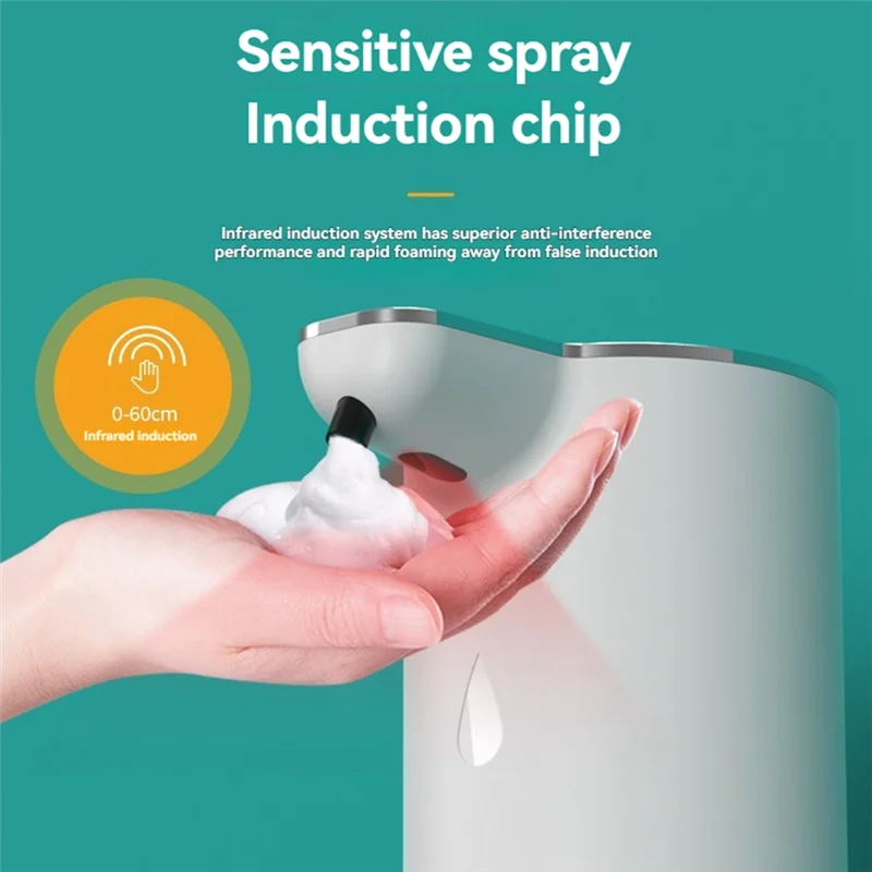 

ABFY-Electric Foamer Adjustable 350ML Foam Output Rechargeable Soap Dispenser Automatic Foam Machine For Kitchen And Bathroom