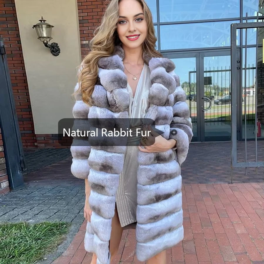 Natural Rex Rabbit Fur Coats Womens Rabbit Jackets With Lapel Woman Rabbit Coat 2024 New Arrivals Outwears Ladies