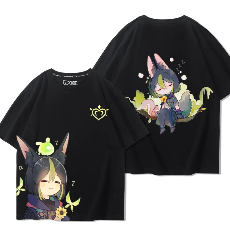 New Game Genshin Impact Tighnari Cosplay T-Shirt 3D Anime Cartoon T Shirts Casual Harajuku Short Sleeve Y2k Tops Summer Clothing