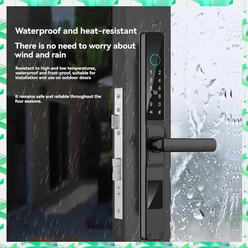 

3C Electron Tuya Smart Door Lock Fingerprint Biometric Waterproof Digital Electronic Lock APP IC Card Password Aluminum Alloy Lo