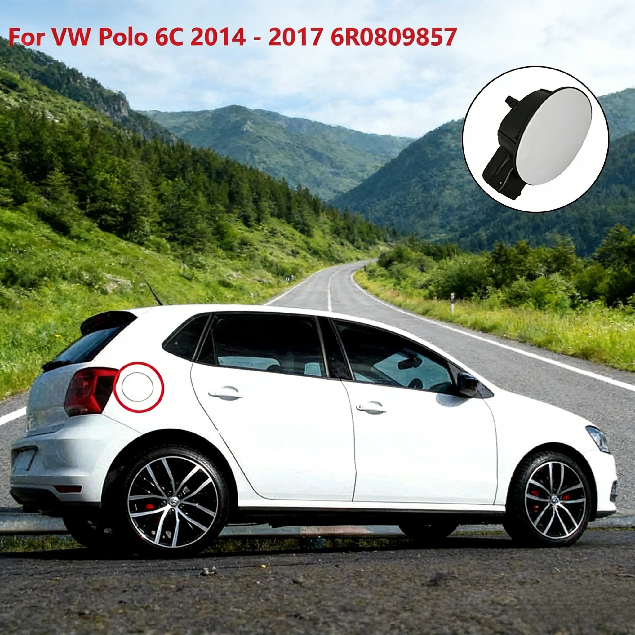 

For VW Polo 6C 2014 - 2017 6R0809857 Car Accessories Styling 2015 14 15 16 Unprimed Fuel Tank Filler Lid Gas Cover Flap Cap