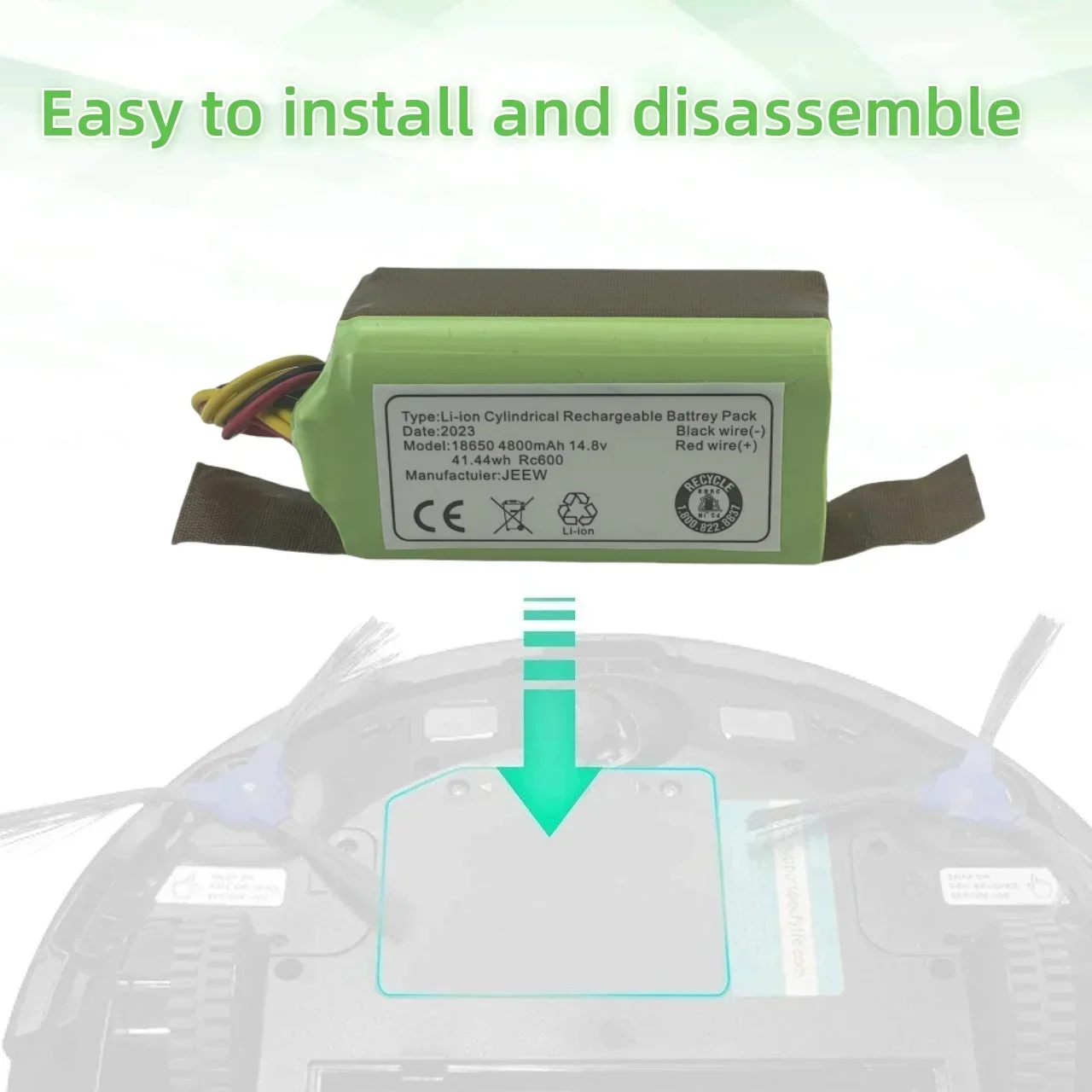 

INR18650 M26-4S1P 14.8V 2.8Ah/4.8/6.8Ah Vacuum Cleaner Robot Battery , Mamibot EXVAC660, DEXP MMB-300, Gutrend Fusion 150