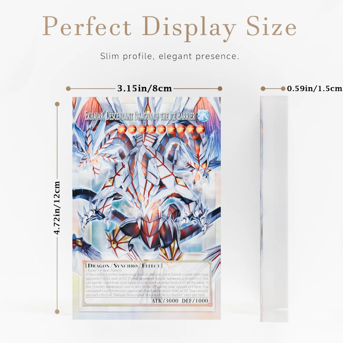Yu-Gi-Oh YGO Ekhajar Descendant Dragon of the Ice Barrier Clear Acrylic Block Anime Goods Desktop Ornament Desk Decor Gift