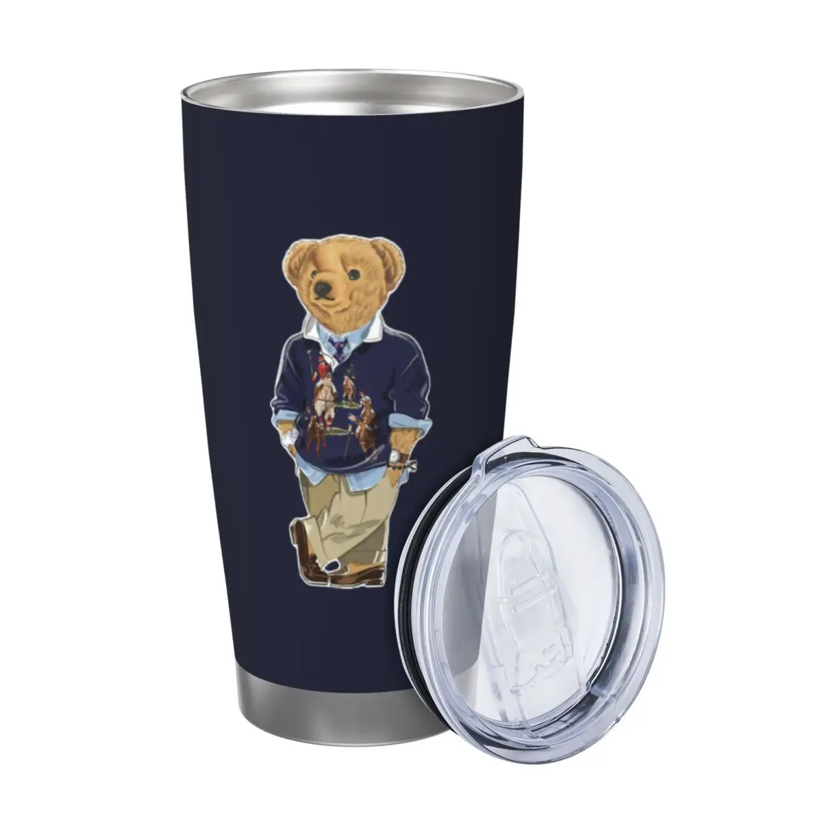 Ralph Bear 20oz Stainless Steel Car Mug Straw Thermal Iced Travel Cup Vacuum Insulated Coffee Hot Cup