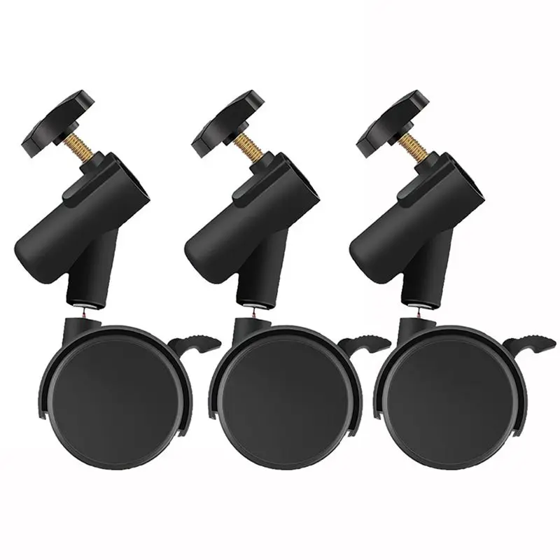 B27B Flexible Swivel Casters Wheels 16Mm Mounting Hole 3Pcs Set- Smooth Rolling Ideal For Photography Light Stand& Tripod
