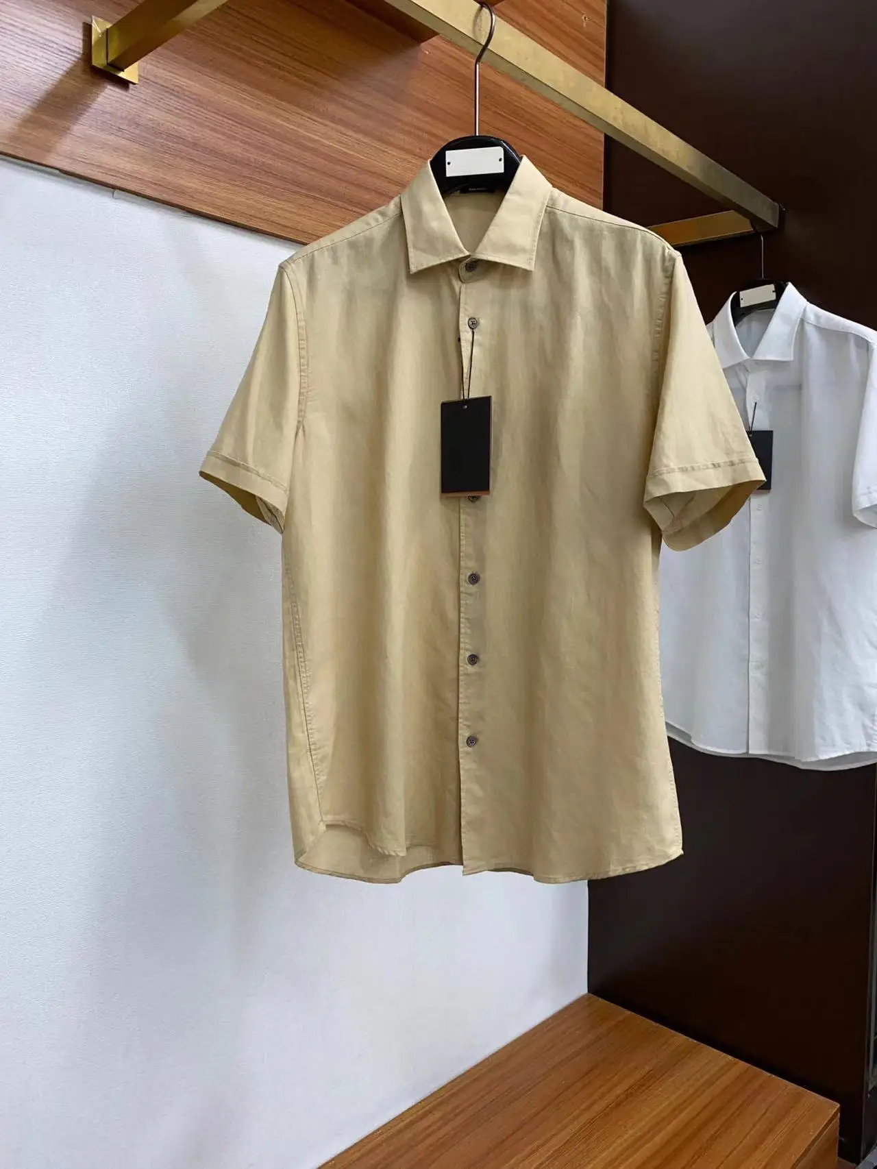 Summer new classic lapel business casual short sleeved versatile men's shirt