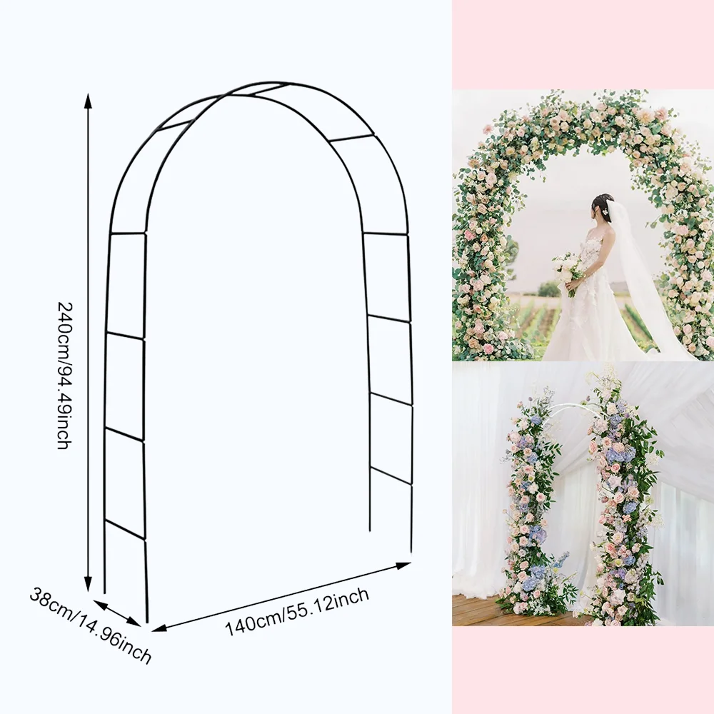 

1set Metal Garden Wedding Arch Stand Kit Flower Frame Balloon Archway Lawn Activity Large Decor Wedding Birthday Party Supplies