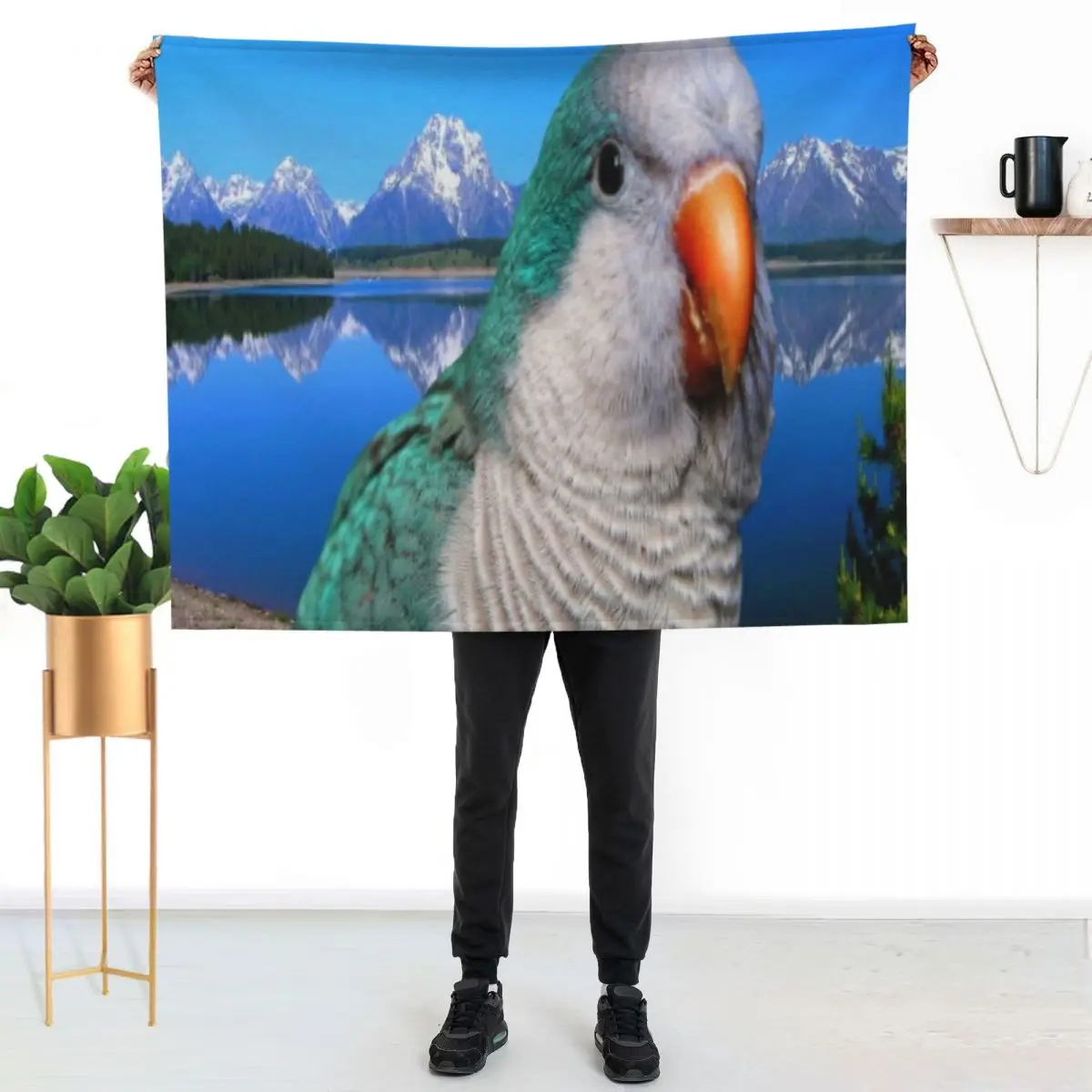 Monk Parakeet Throw Blanket Retros Plaid on the sofa Flannel Camping anime Blankets For Baby Blankets