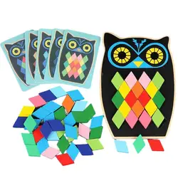 Animal Shape Wooden Puzzle Shape Blocks Jigsaw 3D Logic Colorful Shape Pattern Montessori Educational Toys Gift