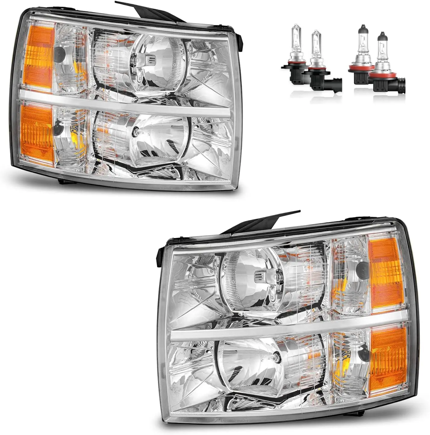 

Фары с лампами на Chevy Silverado 1500 2007-2013 гг. Замена фар Silverado 2500HD 3500 2007-2014 гг., драйвер и Passeng