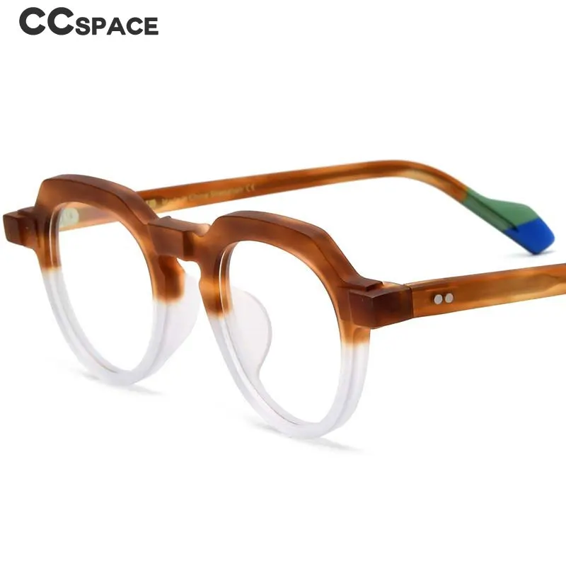 54702 Round Retro Acetate Optical Glasses Frames Men Women Fashion Splicing Glasses Prescription Frame