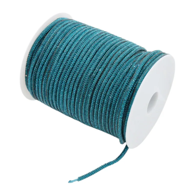 Weißes Kristall-Strassband 4mm Baumwollkern-Seil 10-50 Yards für Nähen Kleidung Taschen Hüte DIY Handwerk