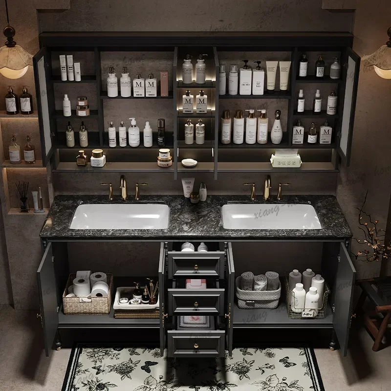 Luxury Modern Bathroom Cabinet Organizer Storage Vanity Dressers Makeup Cupboard Drawers