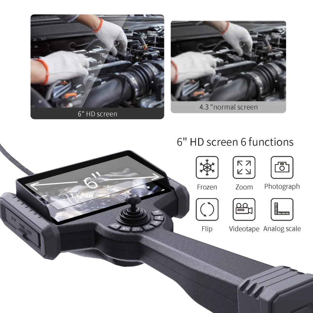 VS-P Industrial 3.9 Mm CMOS Fiber Transfer Endoscope 2m Length Borescope Camera USB Data Night Vision Automotive Tools