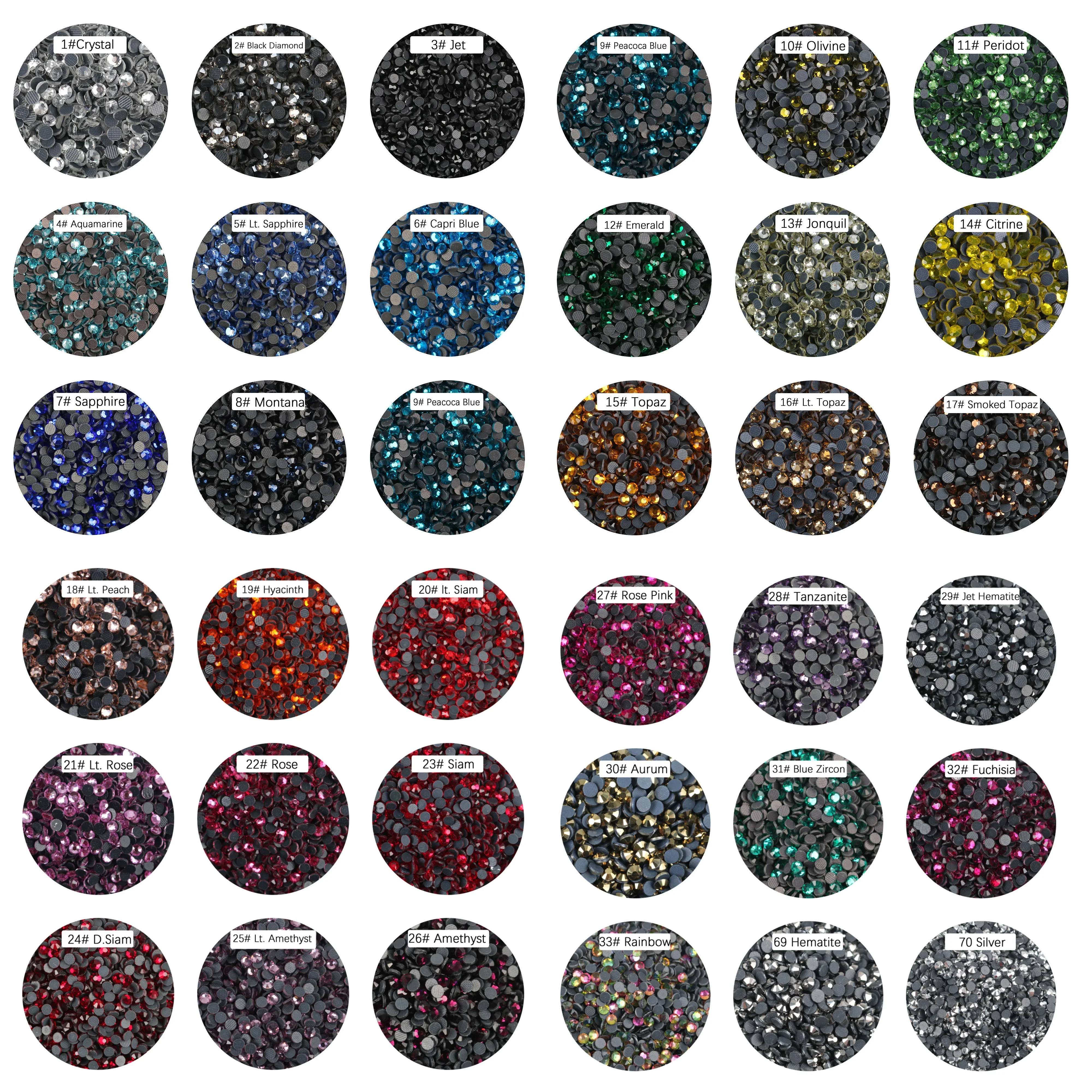 bulk Wholesale DMC Iron On Hotfix Hot Fix Crystal Rhinestone Clear Green Pink Blue Yellow Red Purple