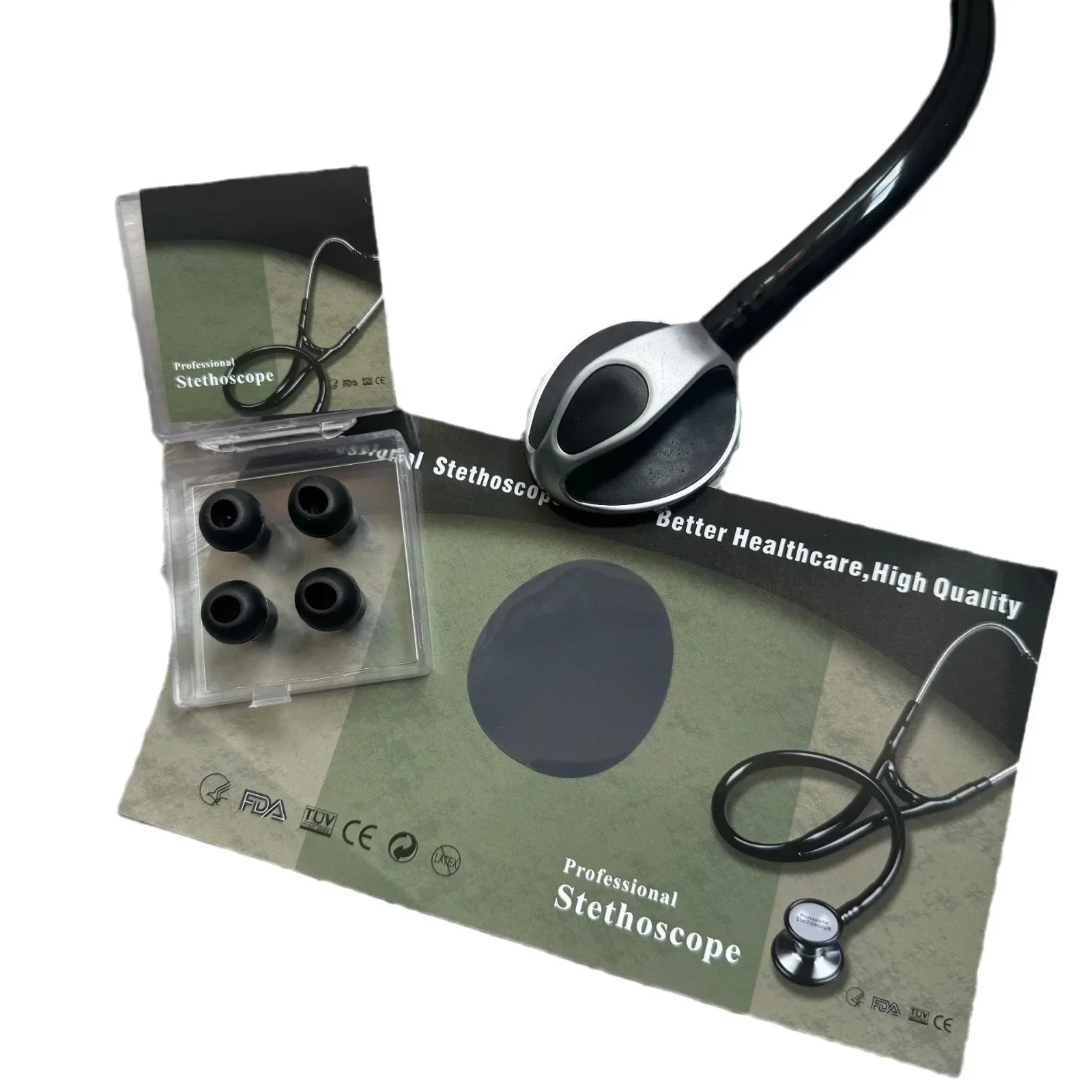 

KT-133 Deluxe snakehead cardiopulmonary stethoscope with earplug diaphragm