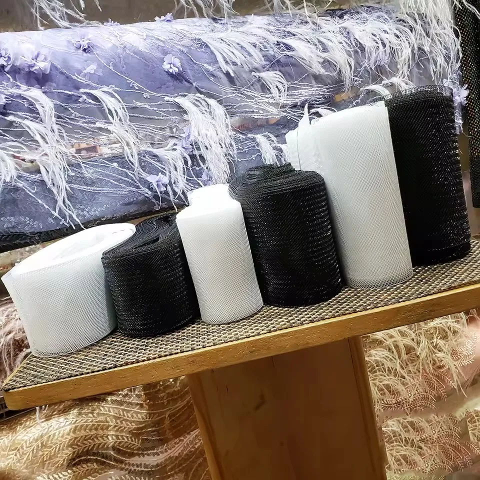 2cm-10cm Soft Polyester Crinoline Mesh Ribbon with Crin Fabric for Hats, Crafts, Sewing Accessories