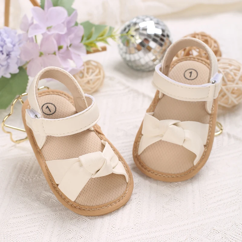 Baby Girl Twisted Toe Sandals With Adjustable Velcro Soft And Non Slip Sole Baby Summer Princess First Walking Shoes 0-18M