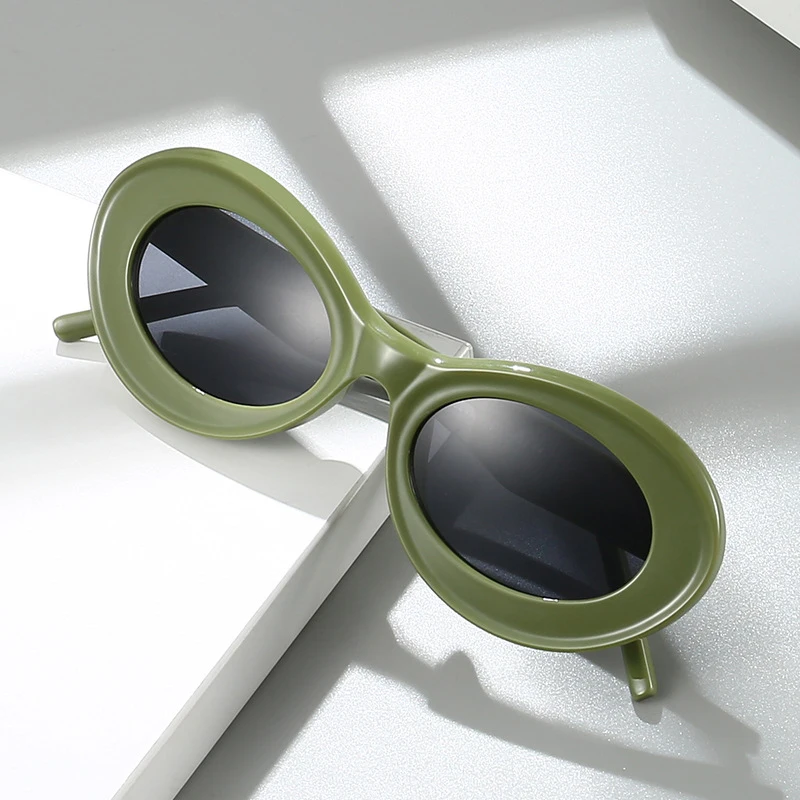 Popular Small Oval Sunglasses Women Vintage Retro Cat Eye Candy Color Ladies Sunglasses Fashion Trendy Eyewear Shades UV400