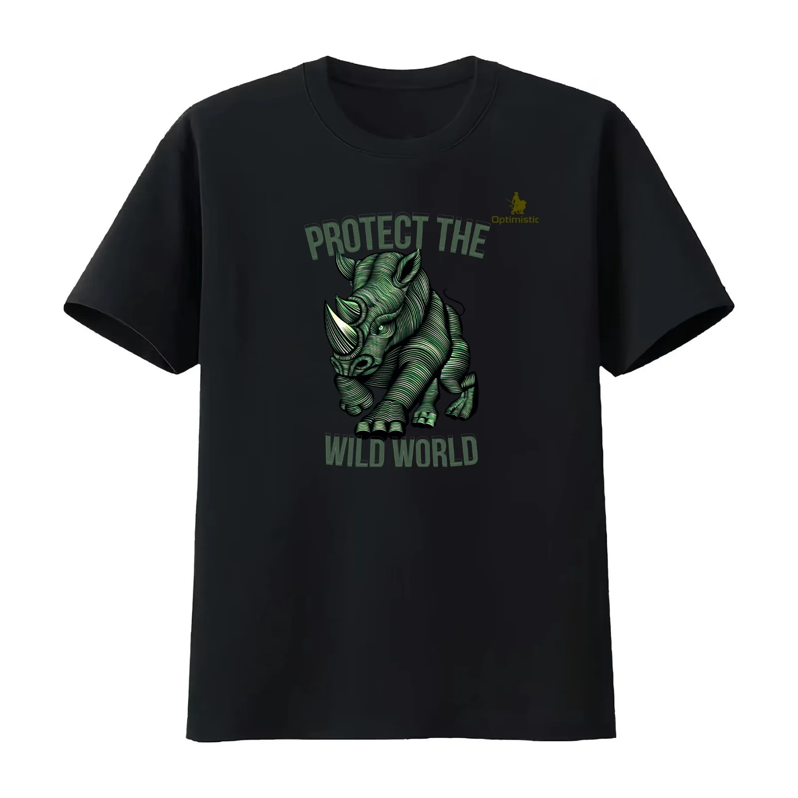 rhino T-Shirt Summer Casual Cotton Tee Oversized Streetwear Tops Vintage Graphic Print Loose Fit Short Sleeve 100% Cotton