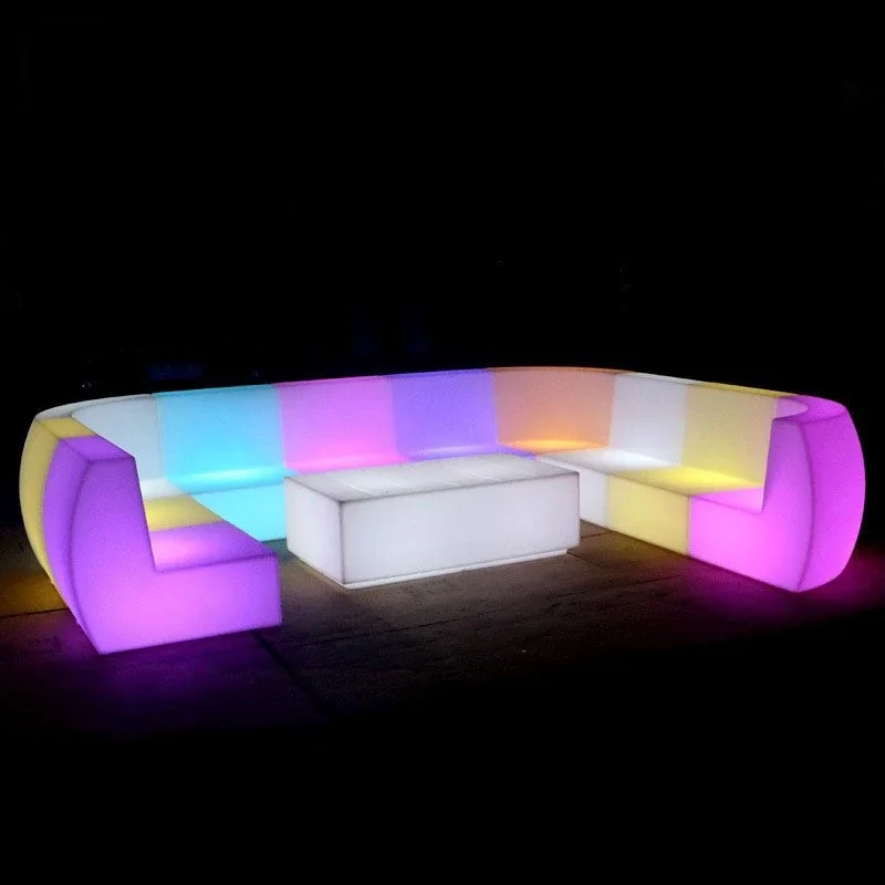 Outdoor furniture luminous sofa combination, courtyard balcony villa hotel shopping mall creative leisure luminous combination 5