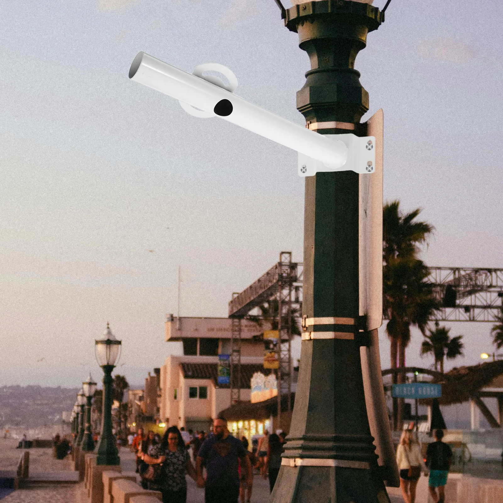 

1 Set Solar Street Pole Metal Support Lamp Arm For Outdoor Flood Parking Lot Lighting Solar Arm Bracket Street Light Accessory