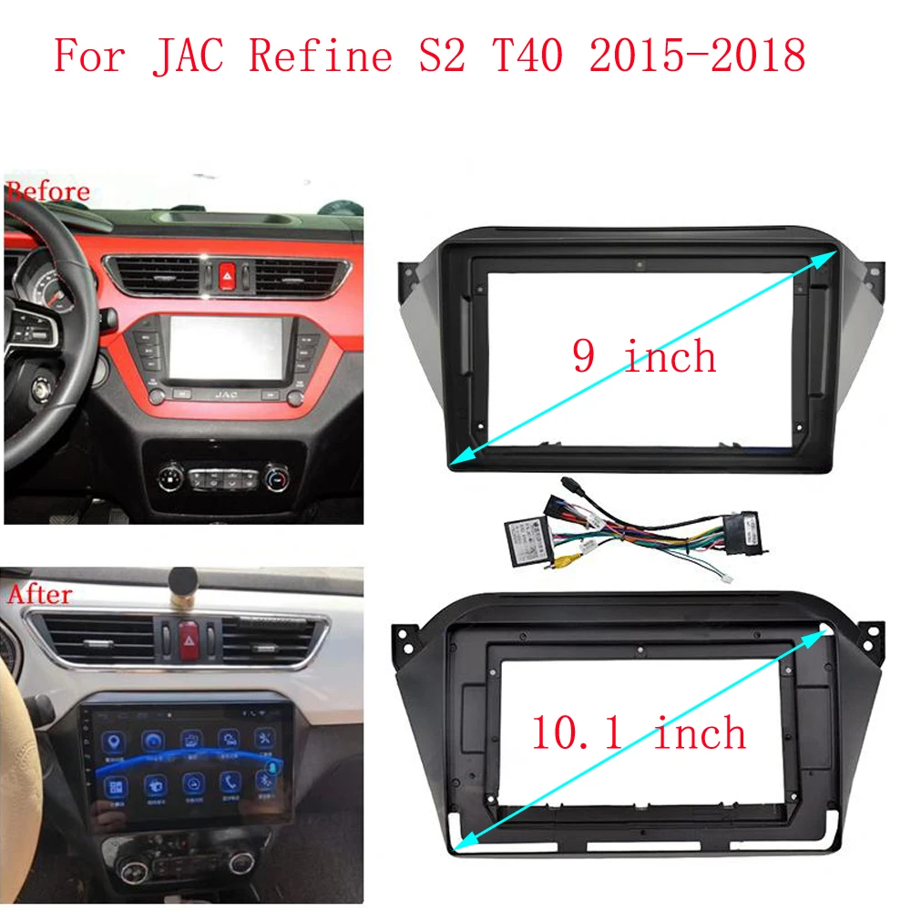 

9 inch 10 Inch Car Frame Fascia Adapter Canbus Box Decoder Android Radio Dash Fitting Panel Kit For JAC Refine S2 T40 2015-2018