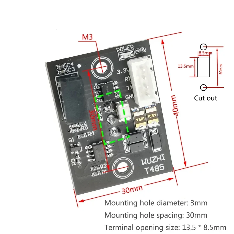 

NEW Isolated TTL to 485 module RS485 to TTL communication single chip microcomputer serial port line converter chassis