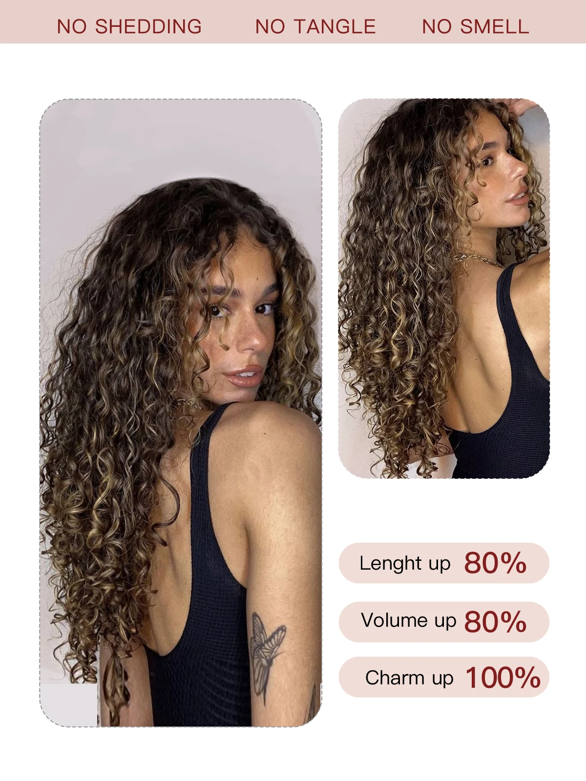 

Заколка Water Wave для наращивания человеческих волос 85-120G Двойной уток 3B Вьющиеся волнистые заколки на балаяж Темно-коричневый для каштанового коричневого цвета 2/2/6