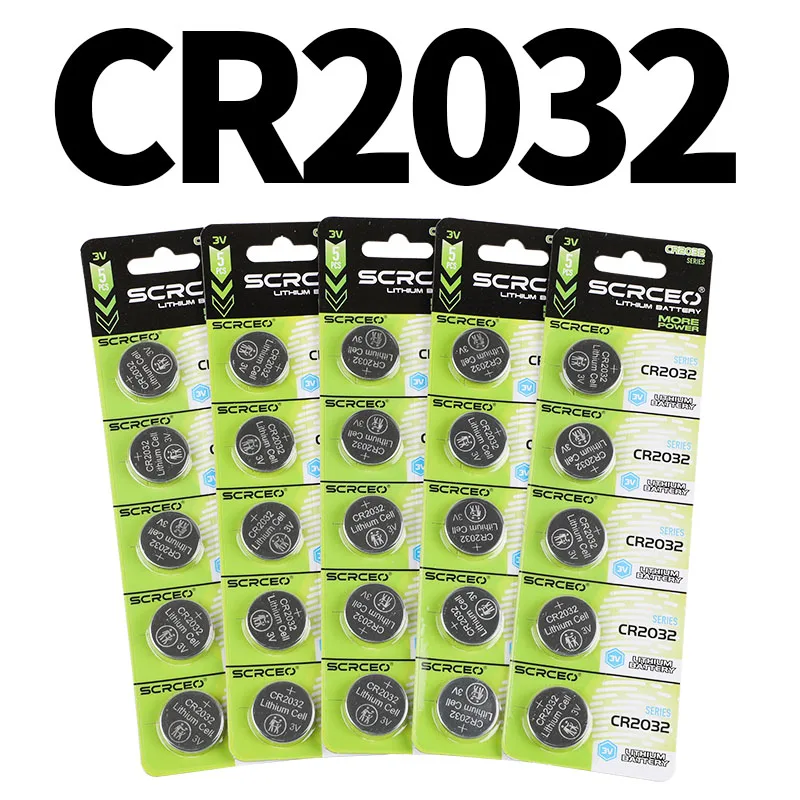 

SCRCEO CR2032 Battery for Car Key Fob & Remote - DL2032 5004LC Compatible Lithium Coin Cell, Long Lasting 3V Watch Toy Battery