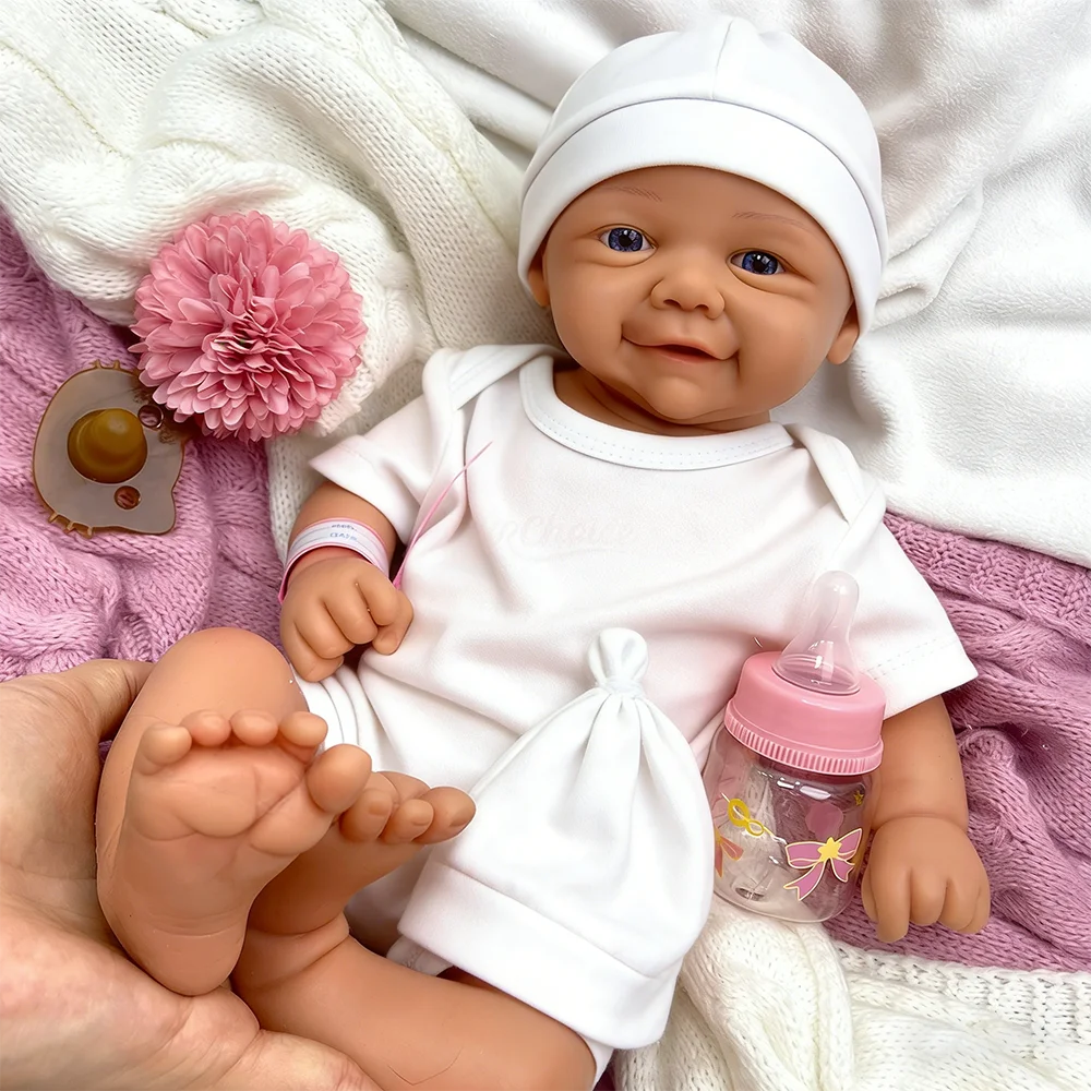 

17" Full Solid Silicone Reborn Baby Doll Girl/Boy Handmade 3D Painted DIY Realistic Newborn Muñeca Christmas Surprise Toy Gift