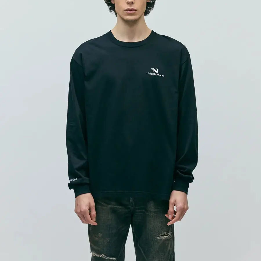 NEIGHBORHOOD NBHD SS26 Signature Logo Minimalist Crew Neck Drop‑Shoulder Long‑Sleeve T‑Shirt Loose Pure Cotton Unisex Tops