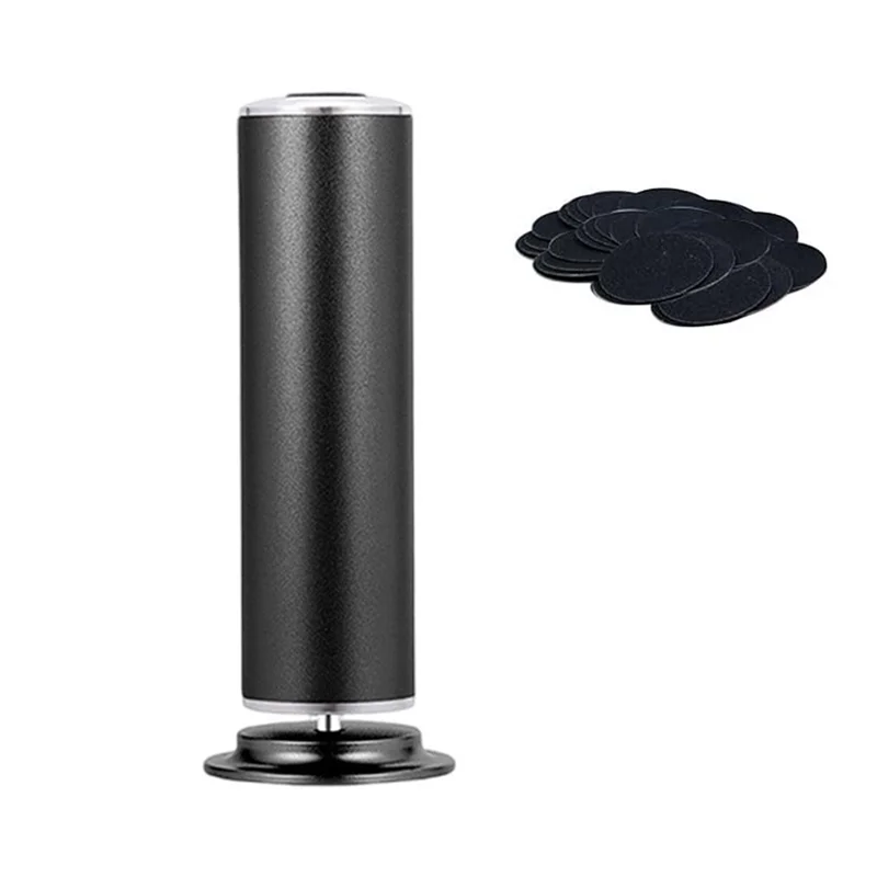 WHYY-電動フットスクラバー プロフェッショナルカルスリムーバー 足用 60個のサンドペーパーディスク付き ブラック