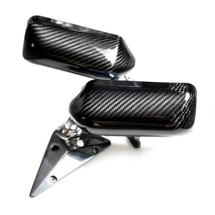 

Universal Sport Style Side Mirrors Real Carbon Fiber Rearview Blue Tint Anti Glare for All Cars