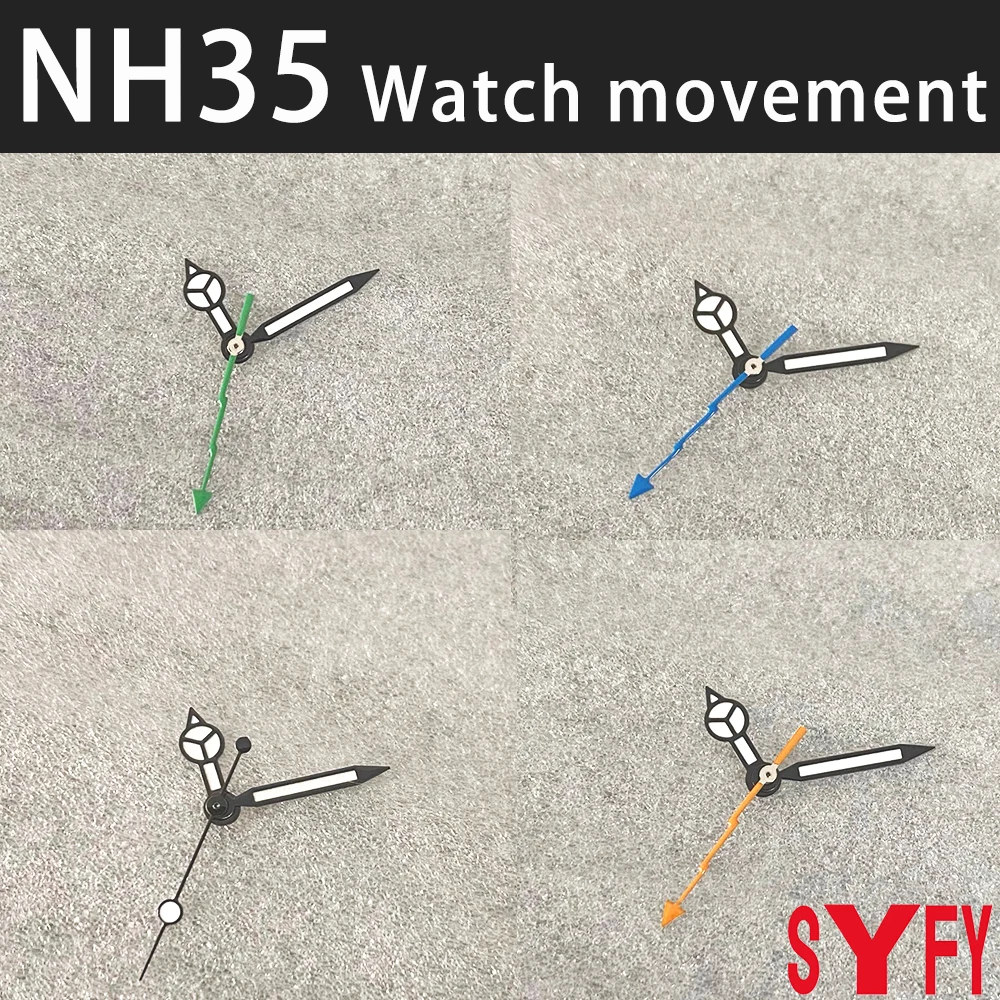 

NH35 Hands Black Edged White Mercedes Medsey Benz Pointer Watch Hands For NH35/36/4R/7S SEIKOMovement Green Luminous Watch Parts