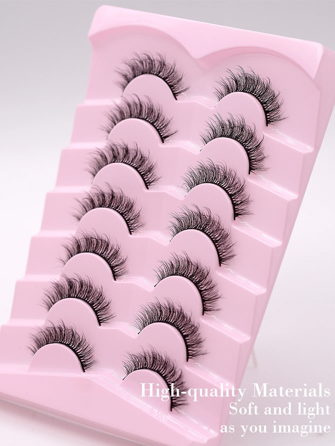 FindLove 7 paires de cils 3D croisés Faux cils de vison vaporeux moelleux faux cils faits à la main 5-15mm cils d'aspect doux et naturel