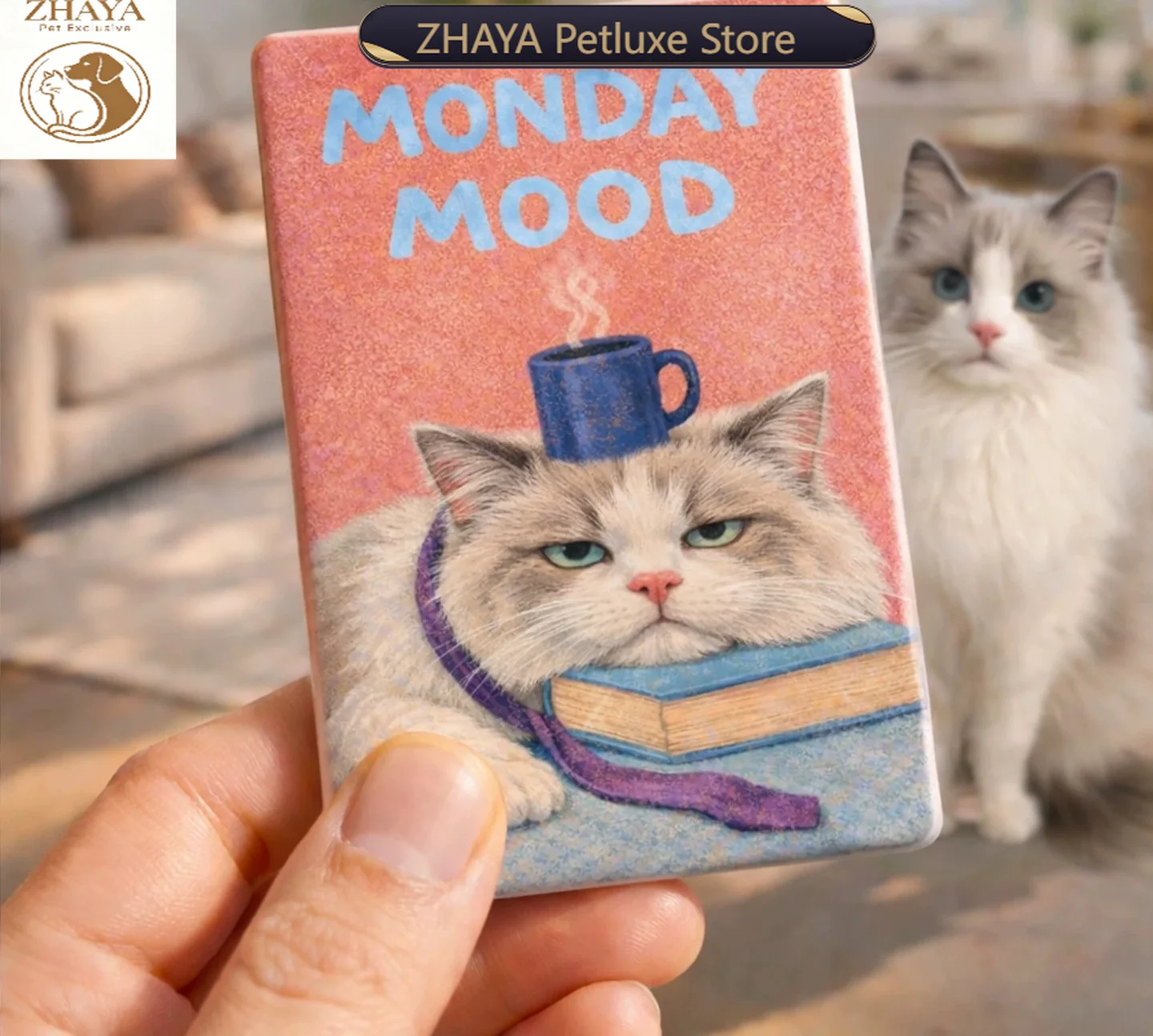Custom Ceramic Fridge Magnet Hand Painted Cartoon Cat Dog Pet Photo Memorial Gift Home Decor ZHAYA