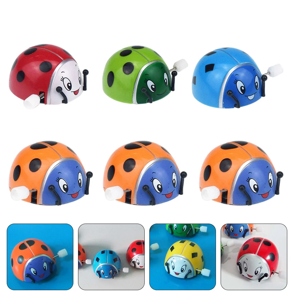 6pcs Wind Up Toys Ladybug Creative Durable Animals Clockwork Toys Wind-up Ladybug Toys for Kids