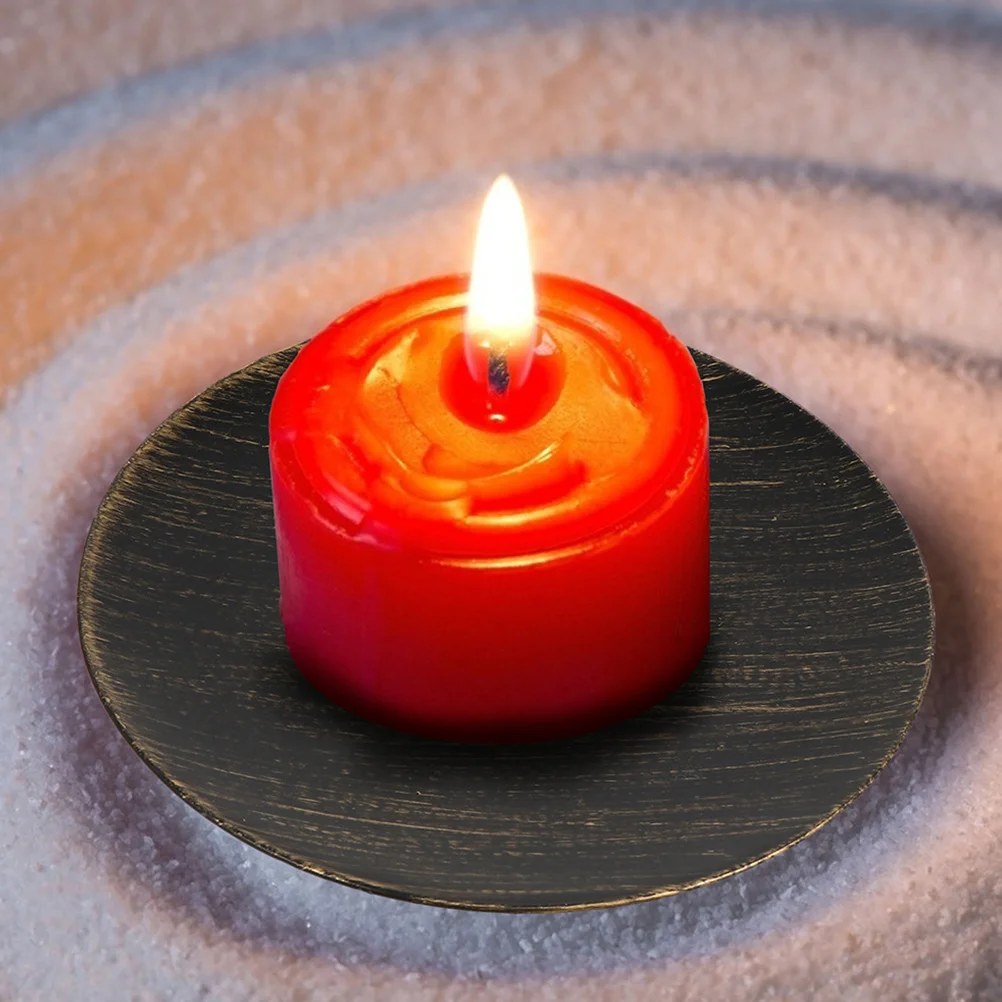 

4pcs Pillar Holder Iron Decorative Plates For Home Party Wedding Dinner Heavy Duty Metal Stand Minimalist Bedroom