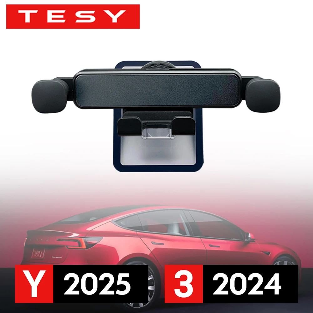 Dla Tesla New Model Y Launch 2025 Model 3 Highalnd 2024 Samochodowy uchwyt na telefon komórkowy Grawitacyjny wspornik montażowy Klips wentylacyjny Wylot powietrza