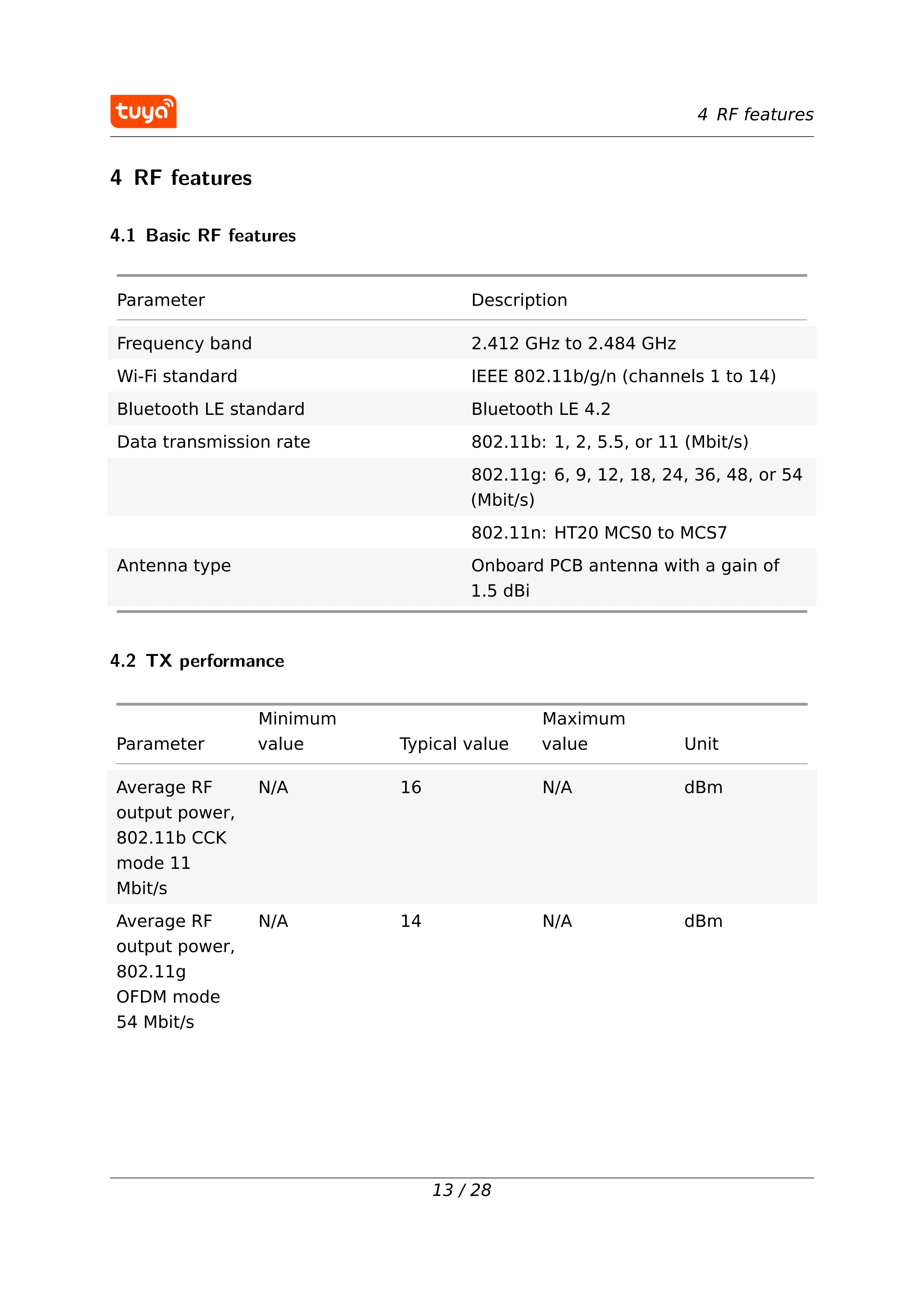 Tuya WBR3 Modul Wi-Fi/Bluetooth RTL8720CF Chip Low Power Embedded wbr3 Serielles Übertragungsmodul – Detail 15