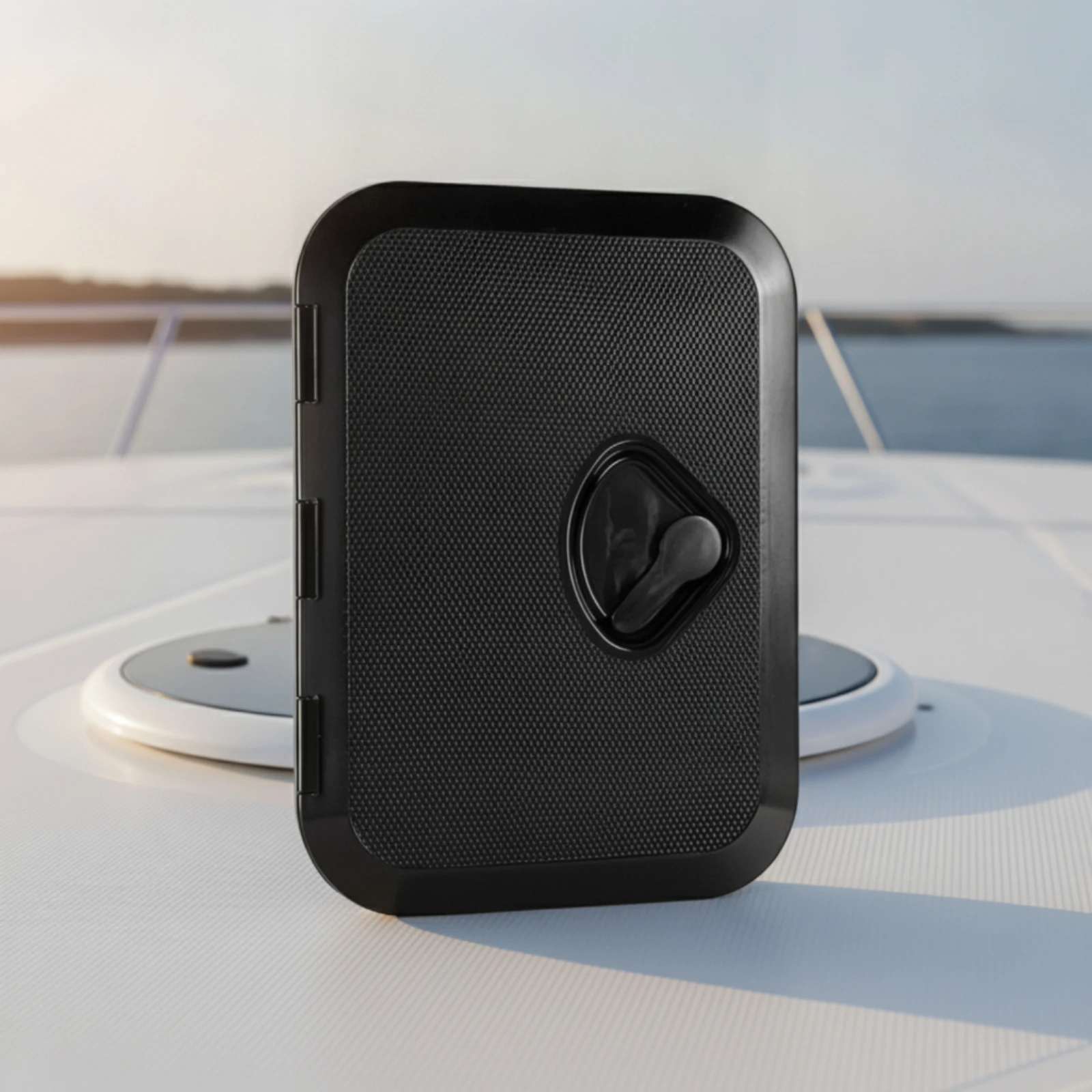 Marine Hatch with Gasket Textured Deck Hatch with Latch Heavy-Duty Sleek-Profile for Yacht Builders, Boats, Yachts