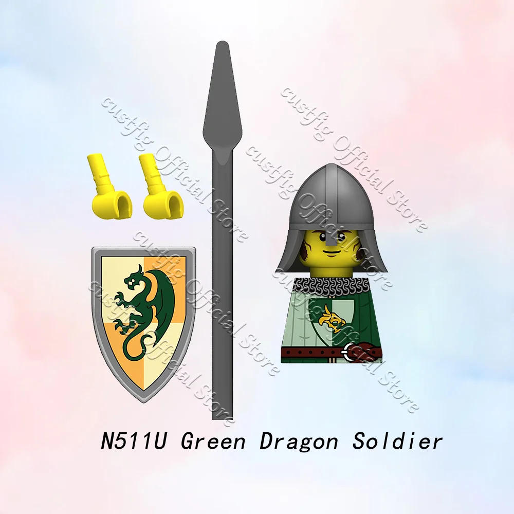 MOC Mittelalterliche Militärische Griechische Spartanische Krieger-Soldatenfigur Baustein Armeekastell König Ritter Schild DIY Bausteine Jungen Spielzeug Geschenk