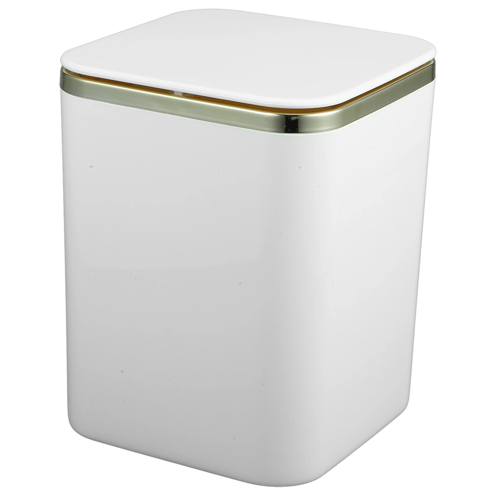 

Pop-up Trash Can with Lid Mini Table Cute Desktop Small Abs Container Cover Tiny Trashcan