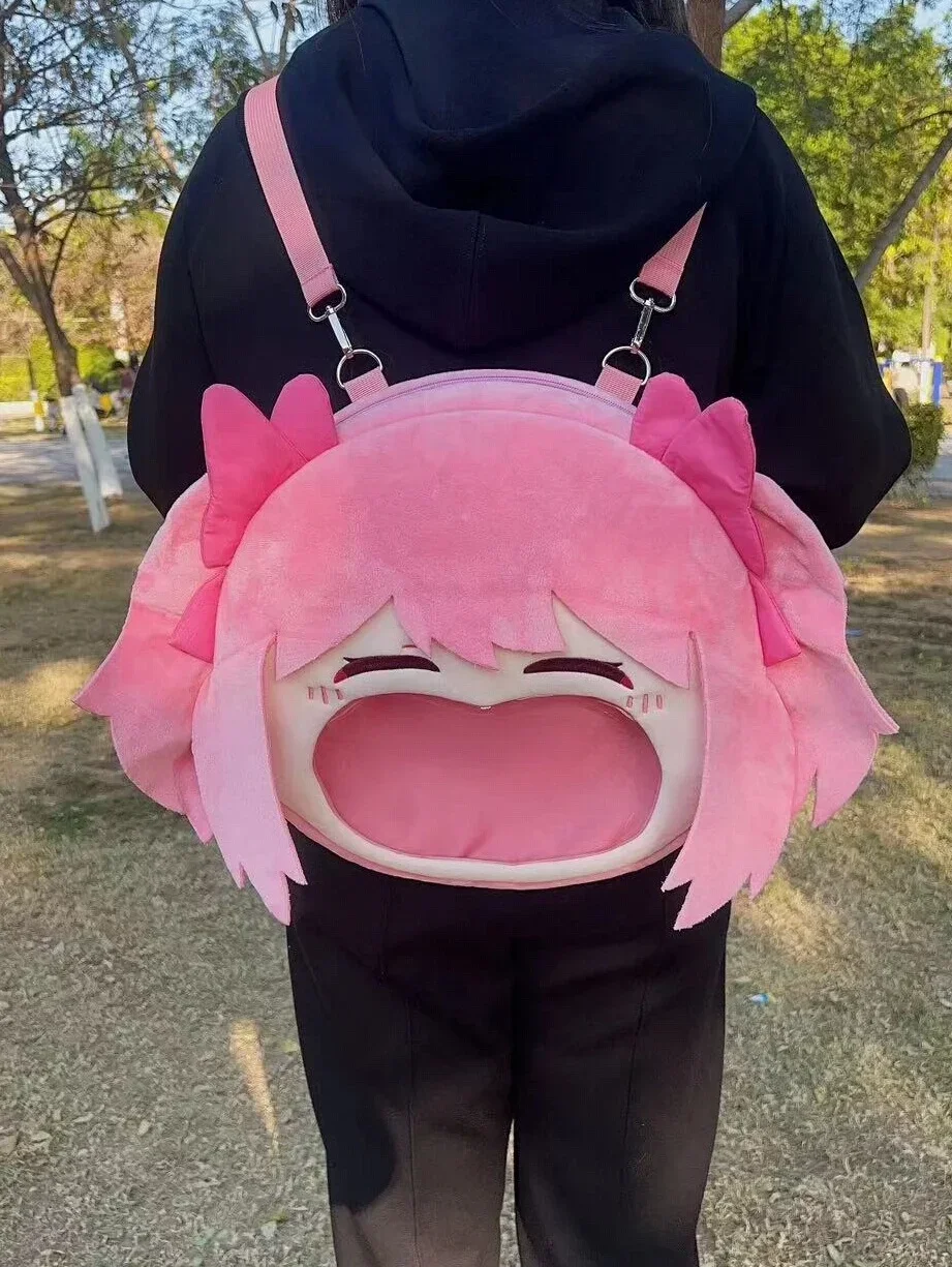 

Прозрачный рюкзак Kaname Madoka с большим ртом для косплея аниме, студенческий рюкзак на молнии, сумки-мессенджеры, сумка на плечо, милый подарок на Рождество