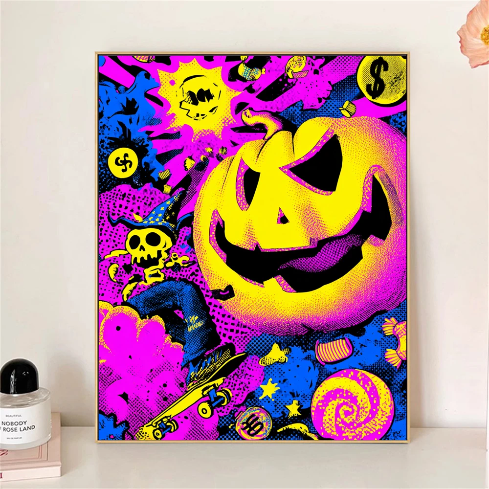 Краска по номерам для взрослых, комплект в горошек, тыква, сделай сам, дропшиппинг, акриловая картина маслом, холст по номерам, домашний декор