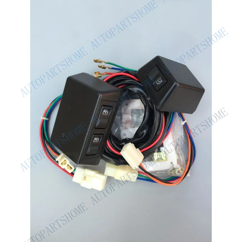 Z... 1 Set Universal 3 Remote Switch Door Lock Power Window 12V For Front Two Doors