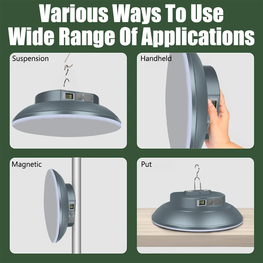 18000 MAH LED Camping Lamp Rechargeable High-power Dual-mode Strong Light Emergency Light Portable Waterproof Hanging Tent Torch