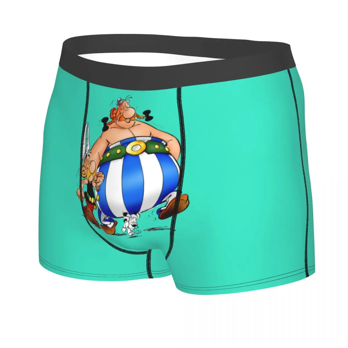 Custom Anime Asterix Obelix Idefix Underwear Men Print Boxer Shorts Panties Briefs Breathable Underpants